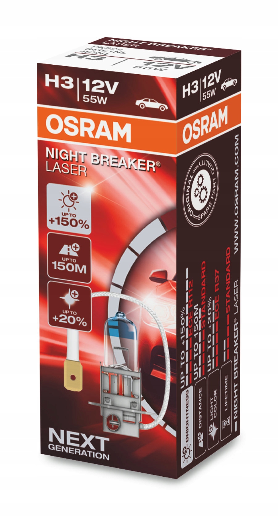 

Osram Żarówka H3 Night Breaker Laser +150% 150M