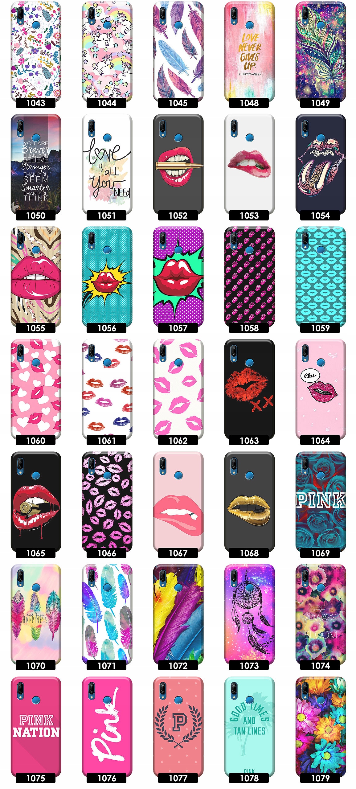 ETUI CASE SILIKONOWE OBUDOWA PLECKI NA TELEFON DO HUAWEI P20 LITE WZORY Kolekcja Etui z wzorami wzór