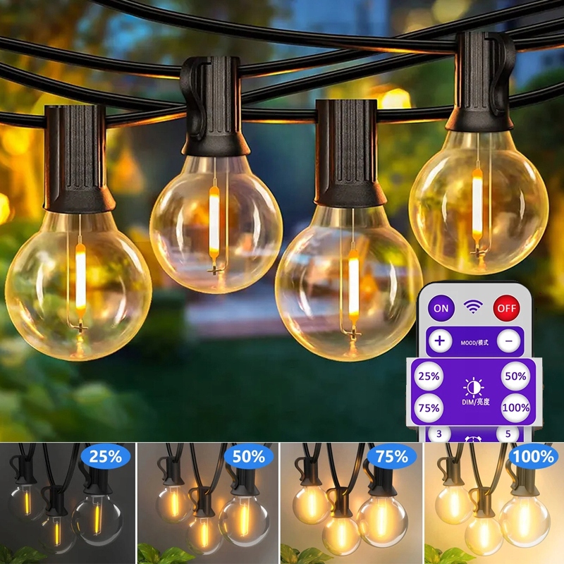 GIRLANDA SOLARNA LAMPKI OGRODOWA ŁAŃCUCH ŚWIETLNY 30x ŻARÓWKI LED Z PILOTA Marka bez marki