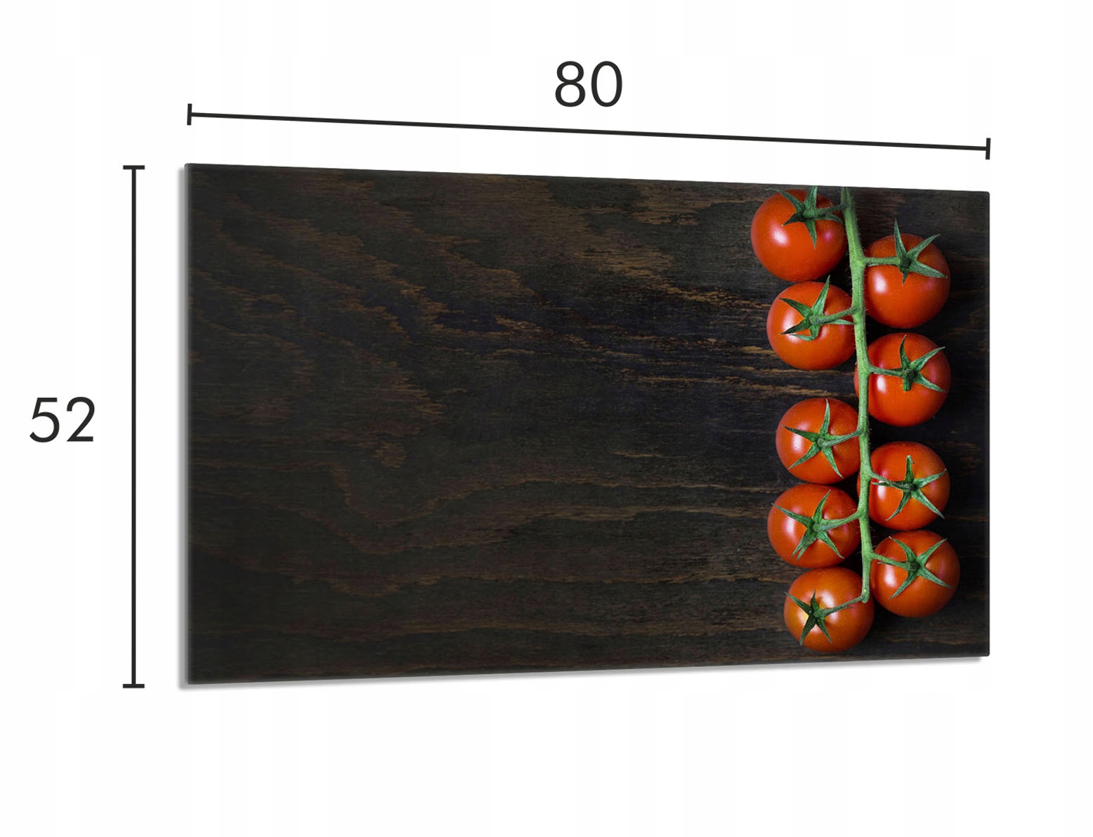 Skleněná ochranná deska na sporák 80x52 Rajče