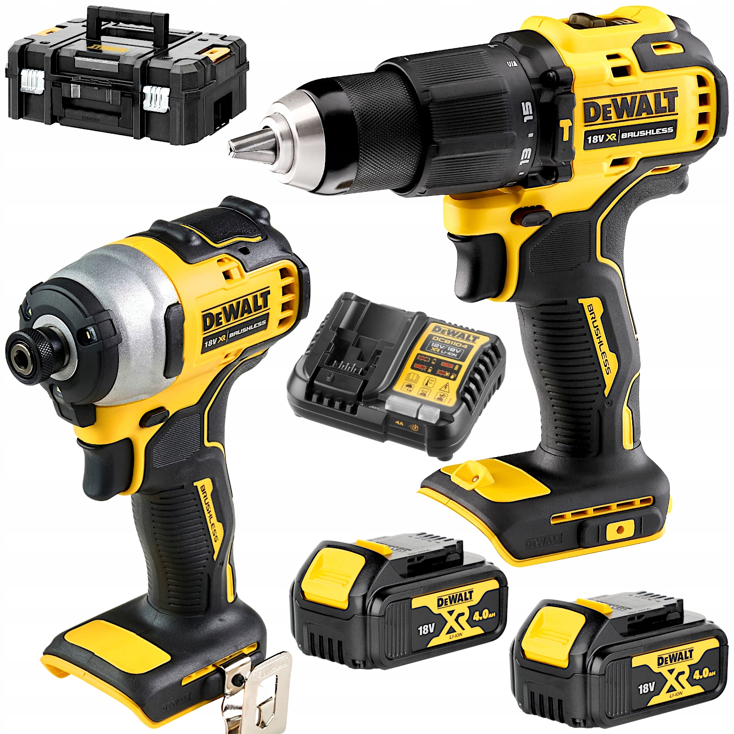 DeWALT Zestaw Wkrętarka DCD709 Zakrętarka DCF809 18V 2x 4.0Ah DCK2062M2T