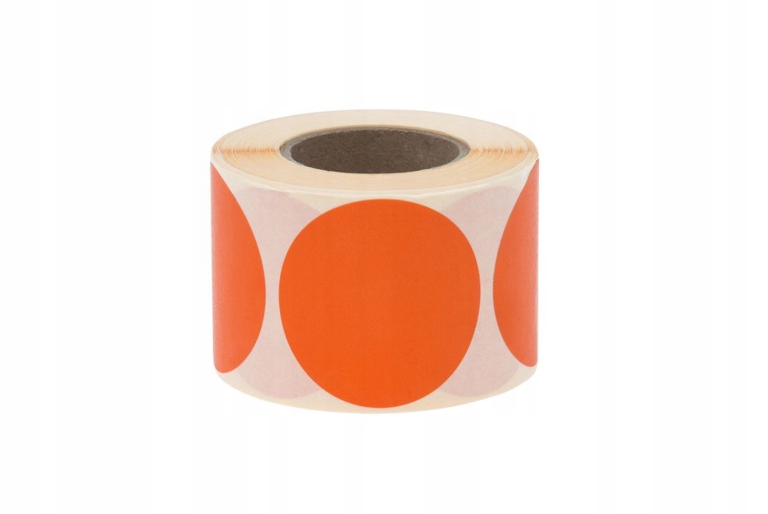 

Naklejki okrągłe Fi 50mm 500szt Pomarańczowe