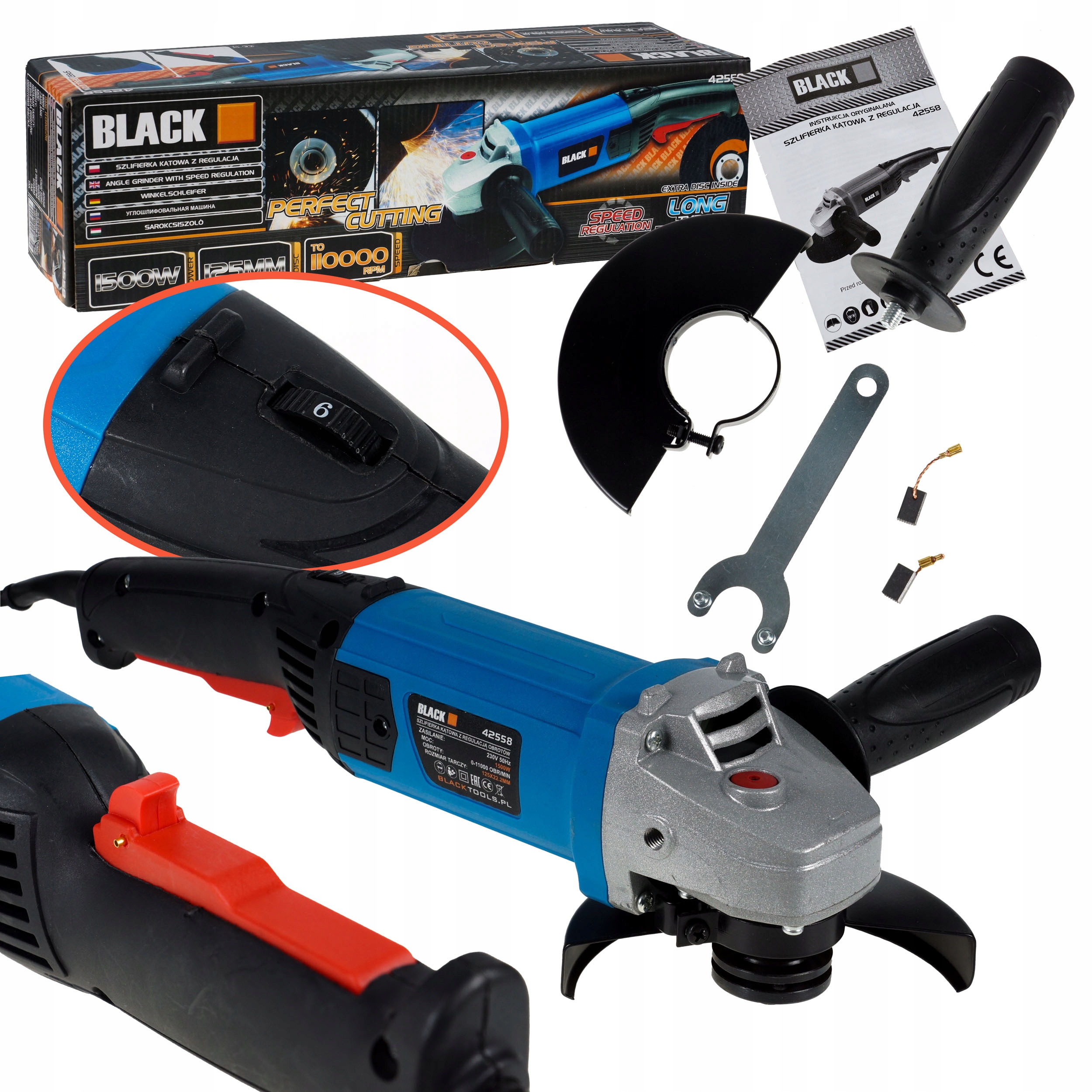 

Szlifierka Kątowa Z Regulacją Obrotów 125MM 1500W