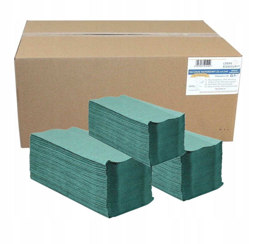 Levně Papírové Ručníky Zz Zelené 25X23 Loewe Biosecurity Karton