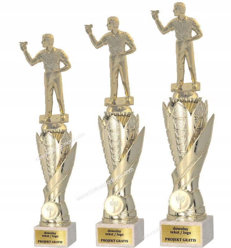 Złoty Puchar statuetka Dart 37 cm +GRAWER GRATIS EAN (GTIN) 5901001206253