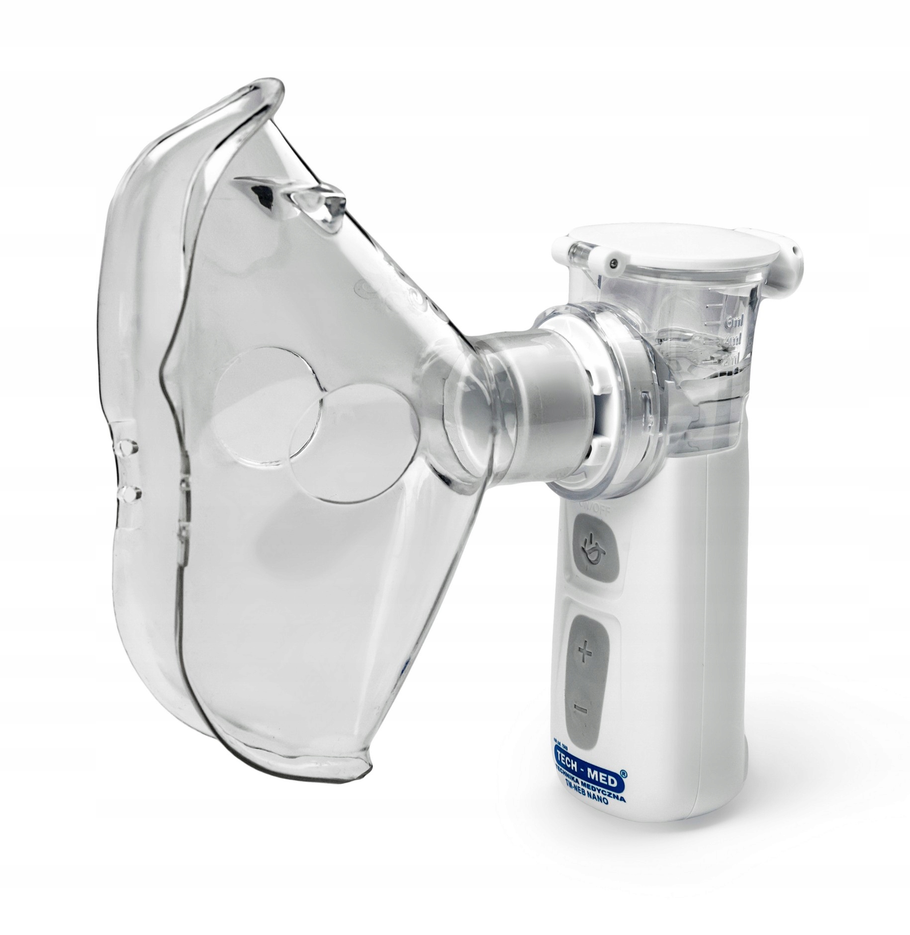 INHALATOR NEBULIZATOR dla dorosłych dzieci PRZENOŚNY ETUI 2 maski TECH-MED
