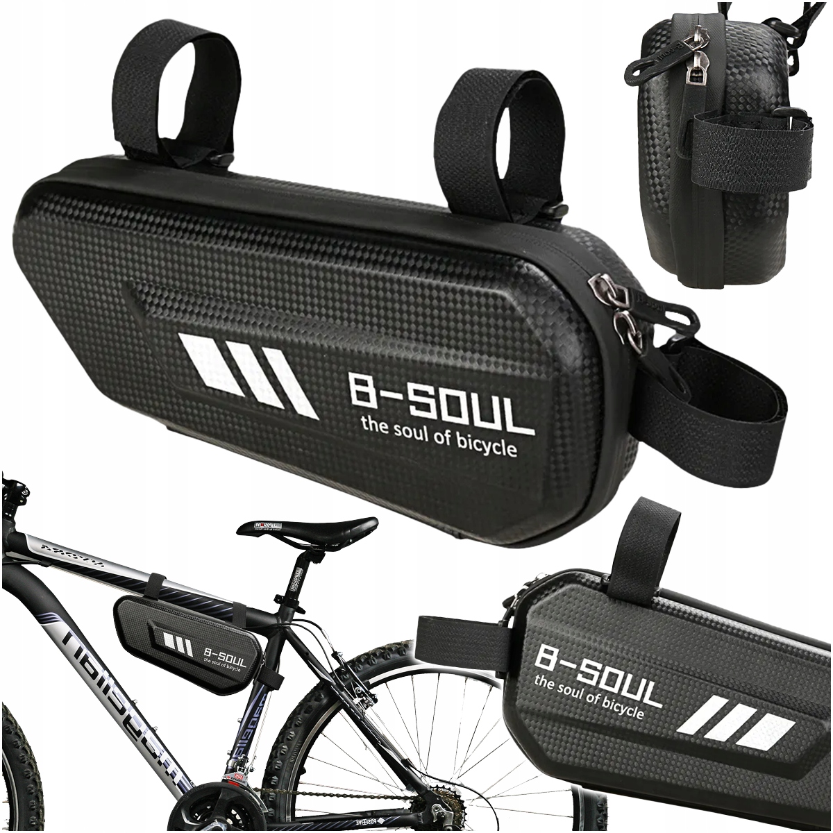Sakwa Rowerowa Pod Ramę Torba Na Rower 1,5L Czarna 27x7cm