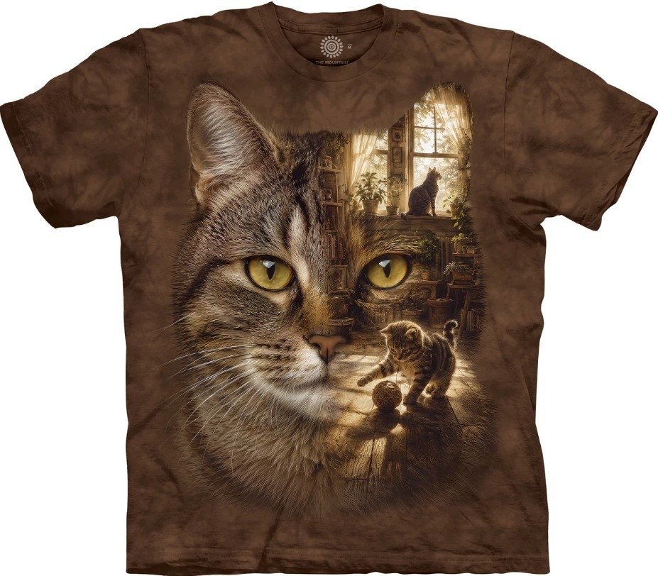 Tričko s červenou kočkou Spirit Scape Striped Cat M