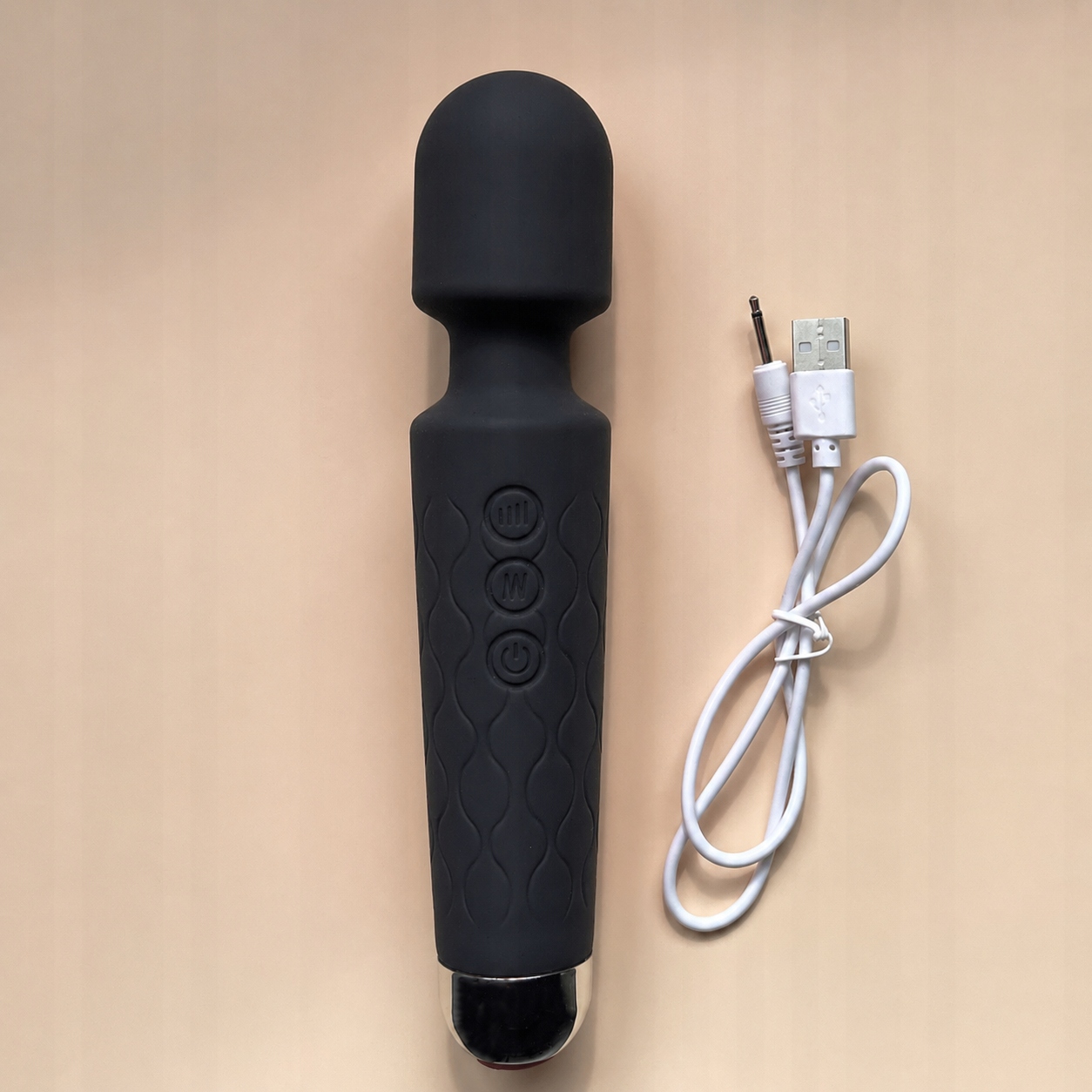 Wibrator Magic Wand Damski Mikrofon Masażer Łechtaczki 20 Trybów USB Mocny – Czarny