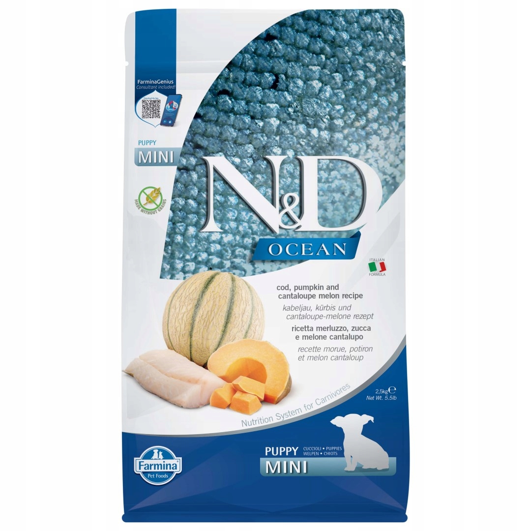 Levně Farmina N&d Ocean Cod Pumpkin Melon Puppy Mini 2,5 kg Krmivo pro štěňata
