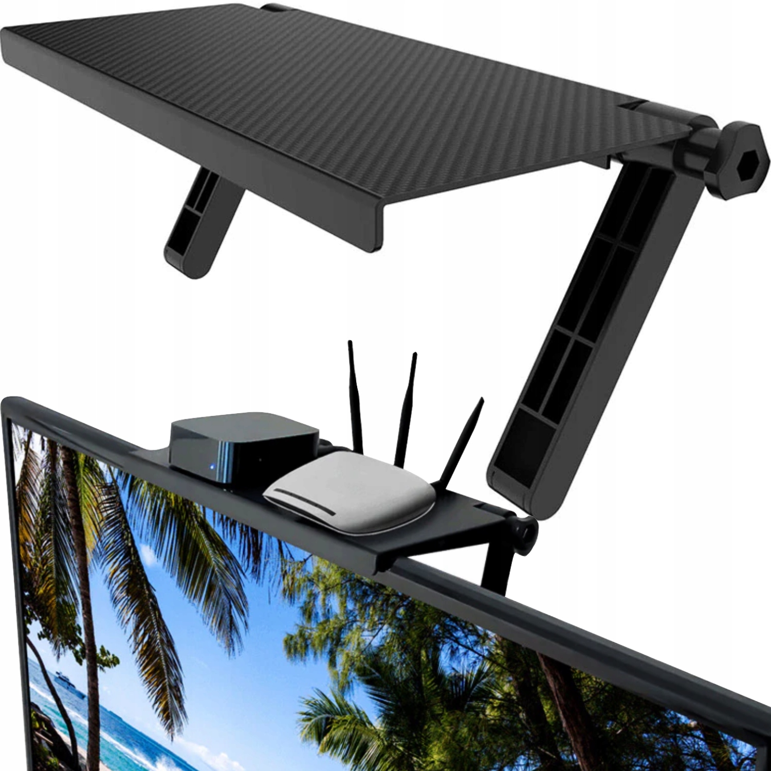 PÓŁKA NAKŁADANA NA EKRAN MONITORA TELEWIZORA TV Model Szafka