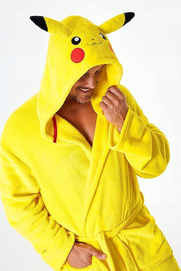 ŚMIESZNY SZLAFROK POKEMON DLA DOROSŁYCH SZLAFROK PIKACHU KAPTUR Z USZAMI L Rozmiar L
