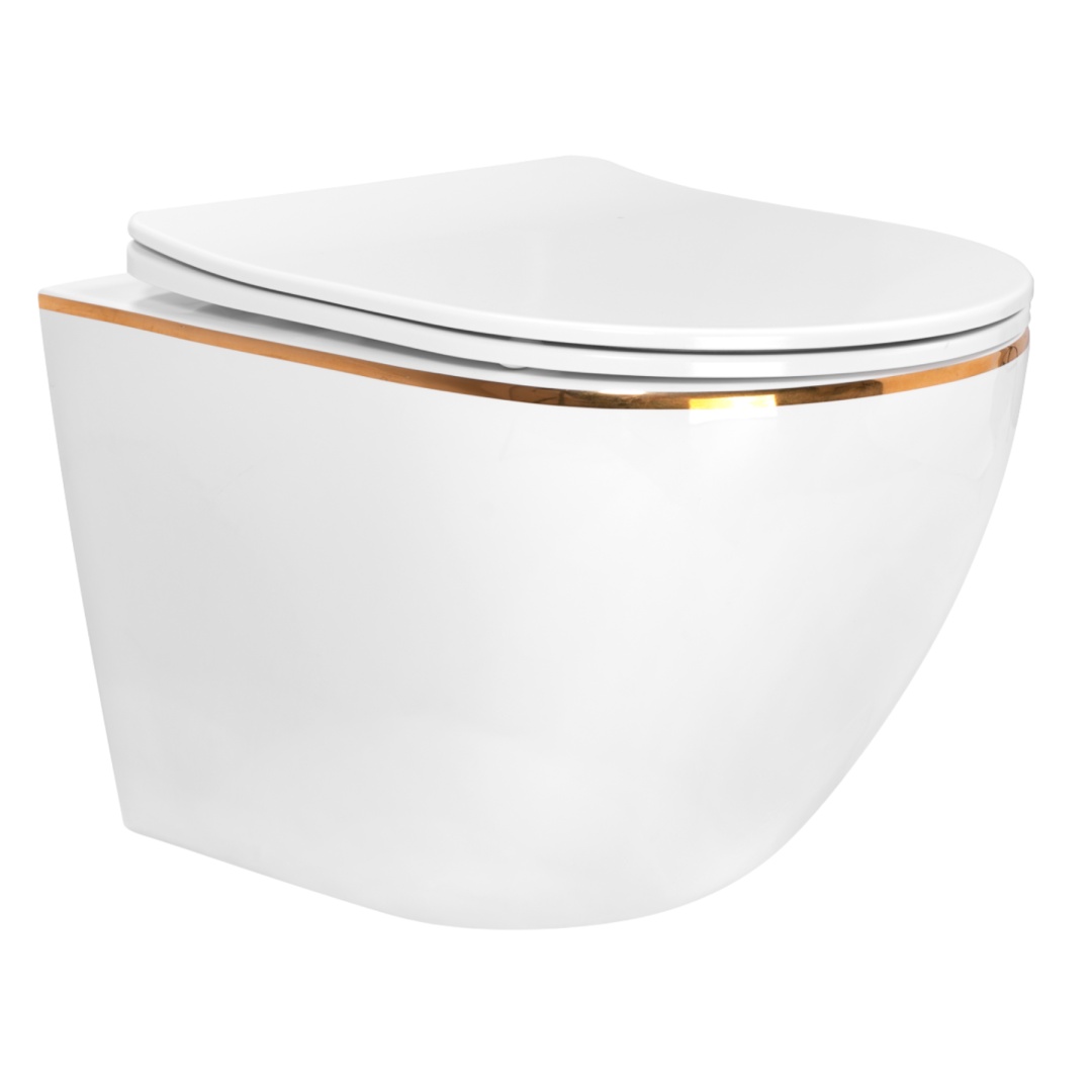 Miska Wc Rea Carlo Mini Tornado Nf Gold Edge