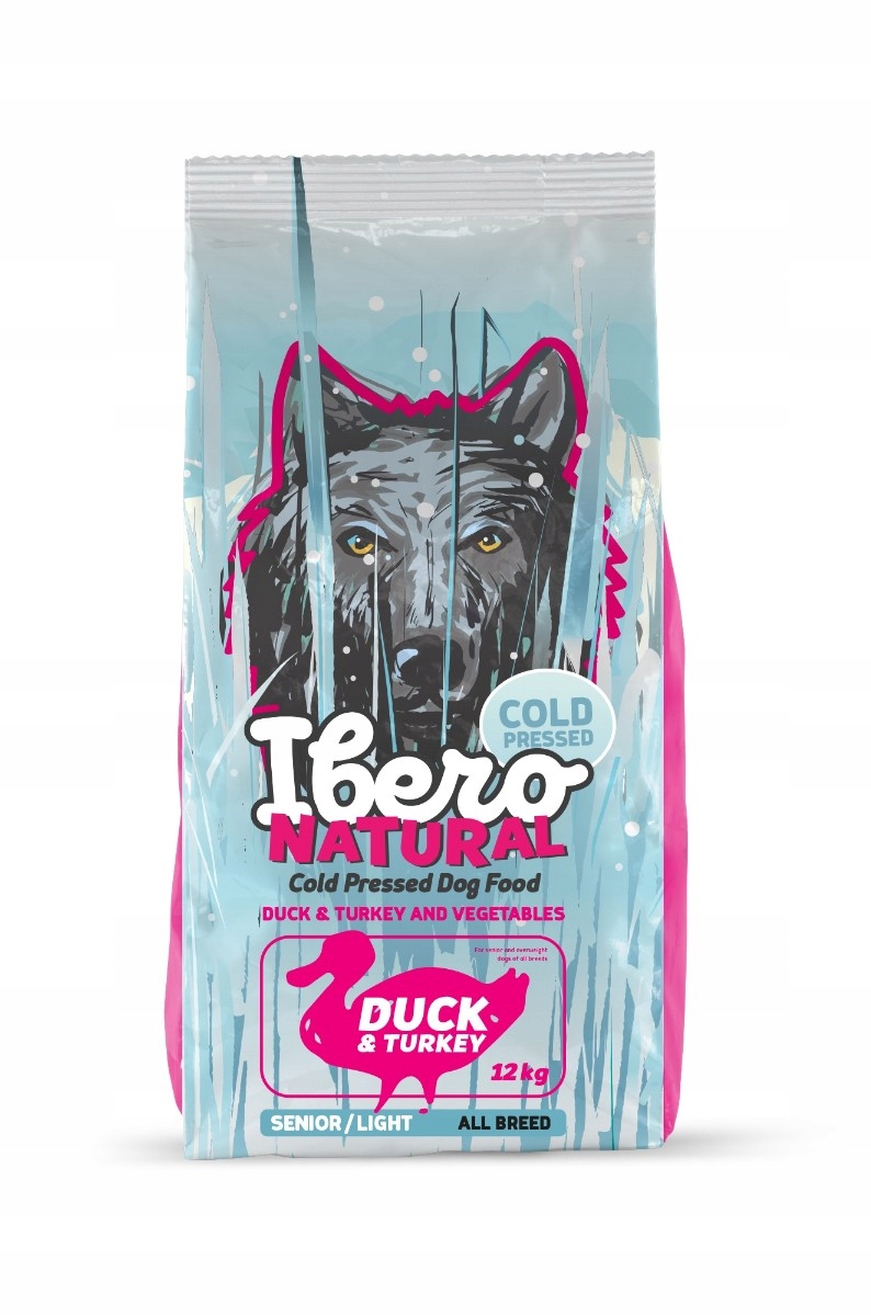 Ibero Cold Pressed Dog Senior All Breeds Duck & Turkey and Vegetables 12kg