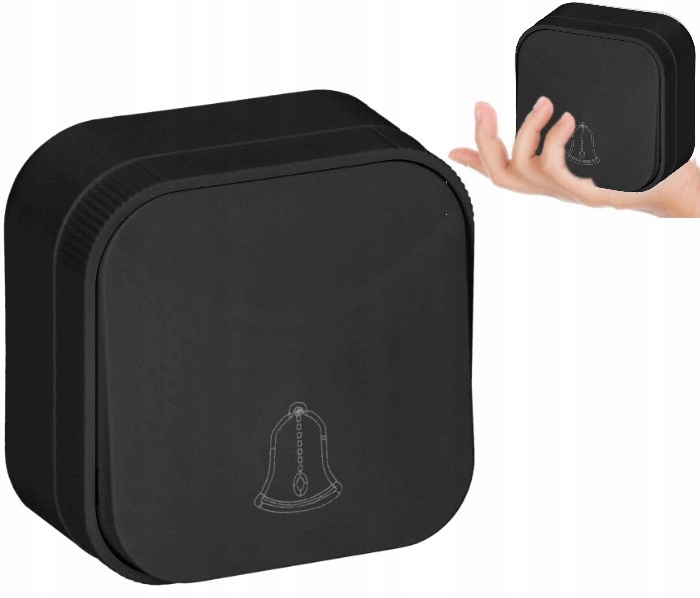 

Przycisk Dzwonek do Drzwi Natynkowy IP20 Czarny