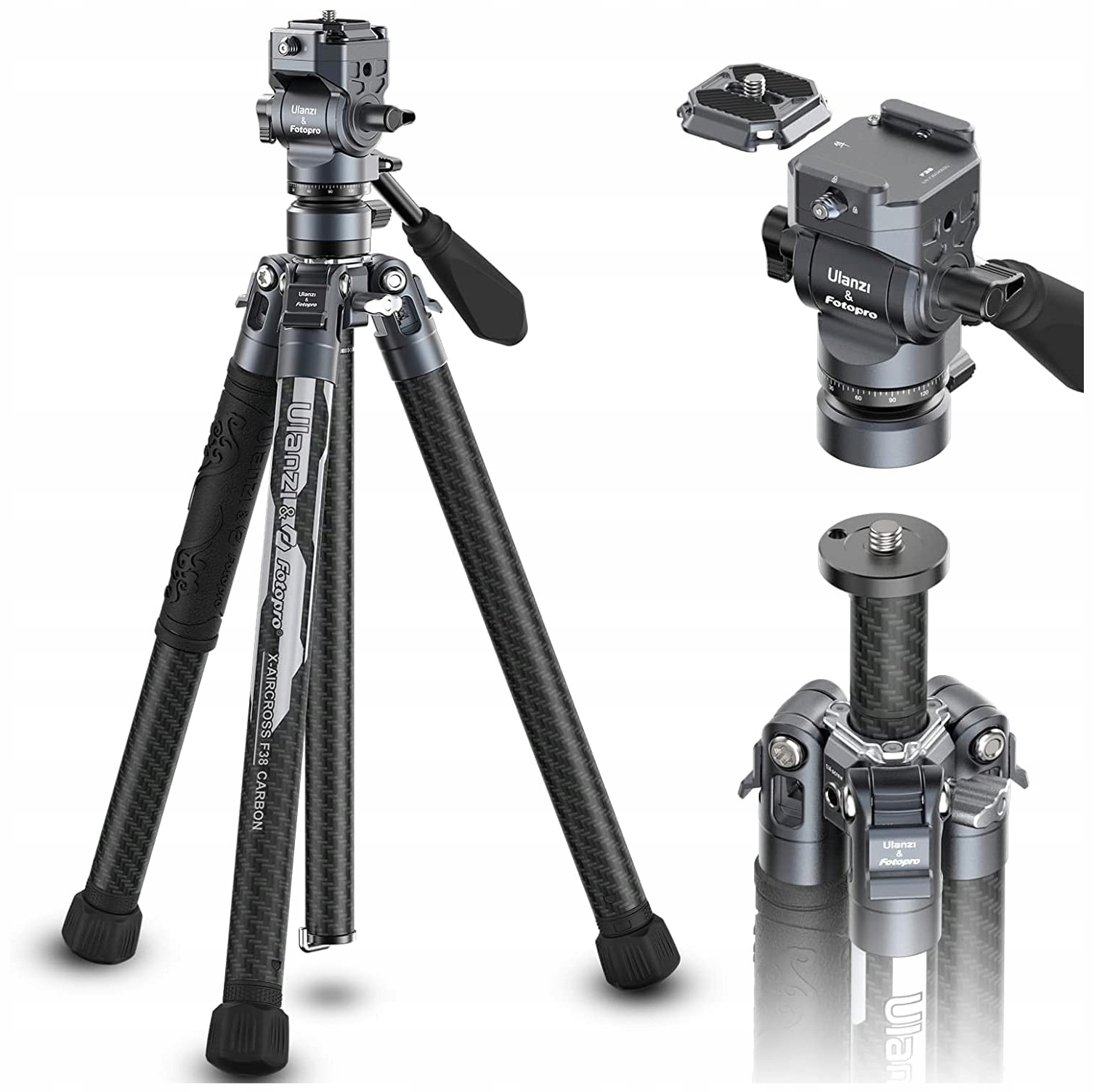 Profesionální stativ Ulanzi X-Aircross F38 s panoramatickou hlavou Video