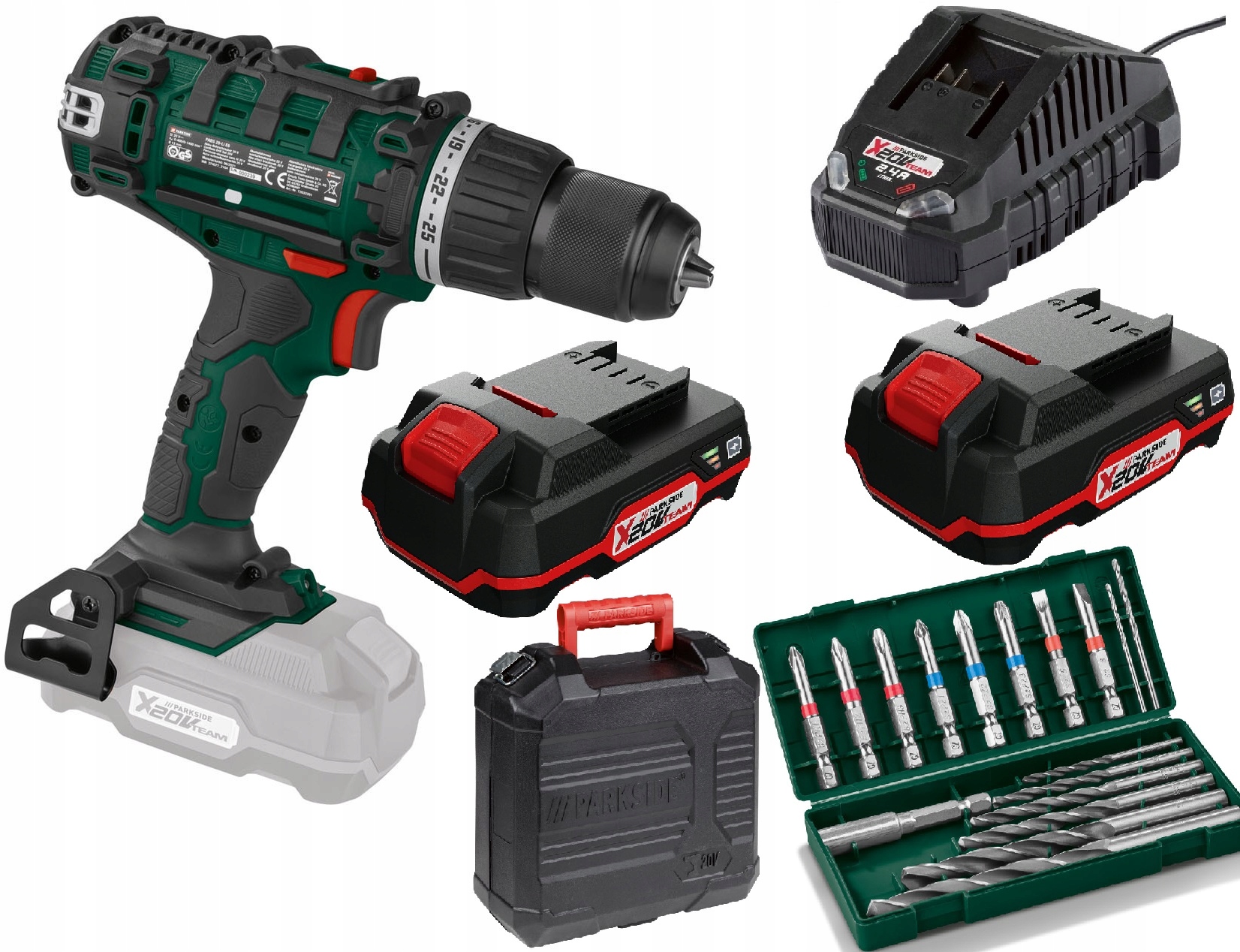 

Nowy Model Wkrętarka Parkside +2 Aku+bity Pabs 20V