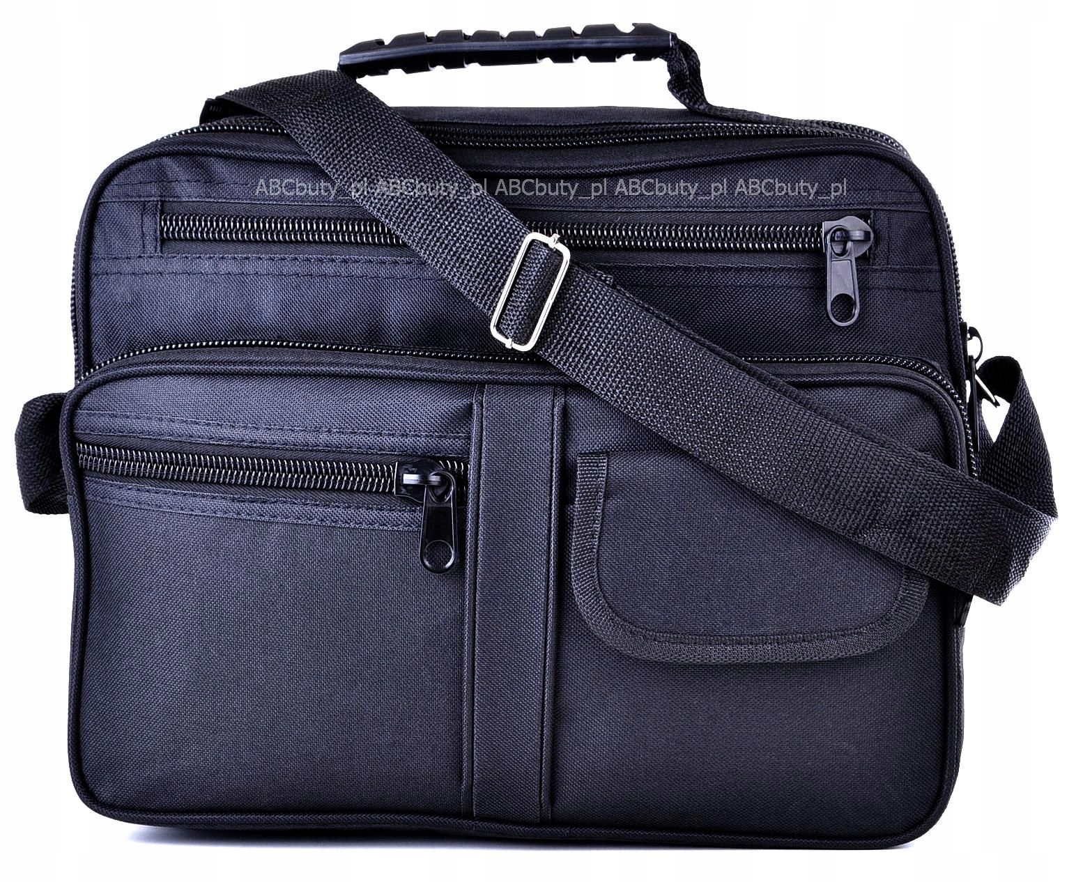 G1-12 POZIOMA CZARNA TECZKA MĘSKA NA RAMIĘ STUDIA Wzór dominujący bez wzoru