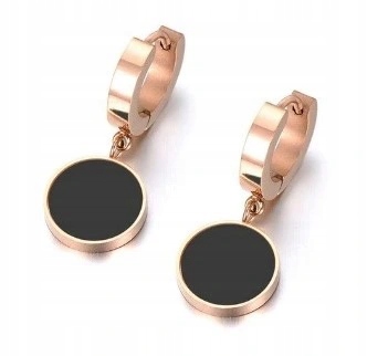 

Kolczyki Stal koła kółka okrągłe złote czarne