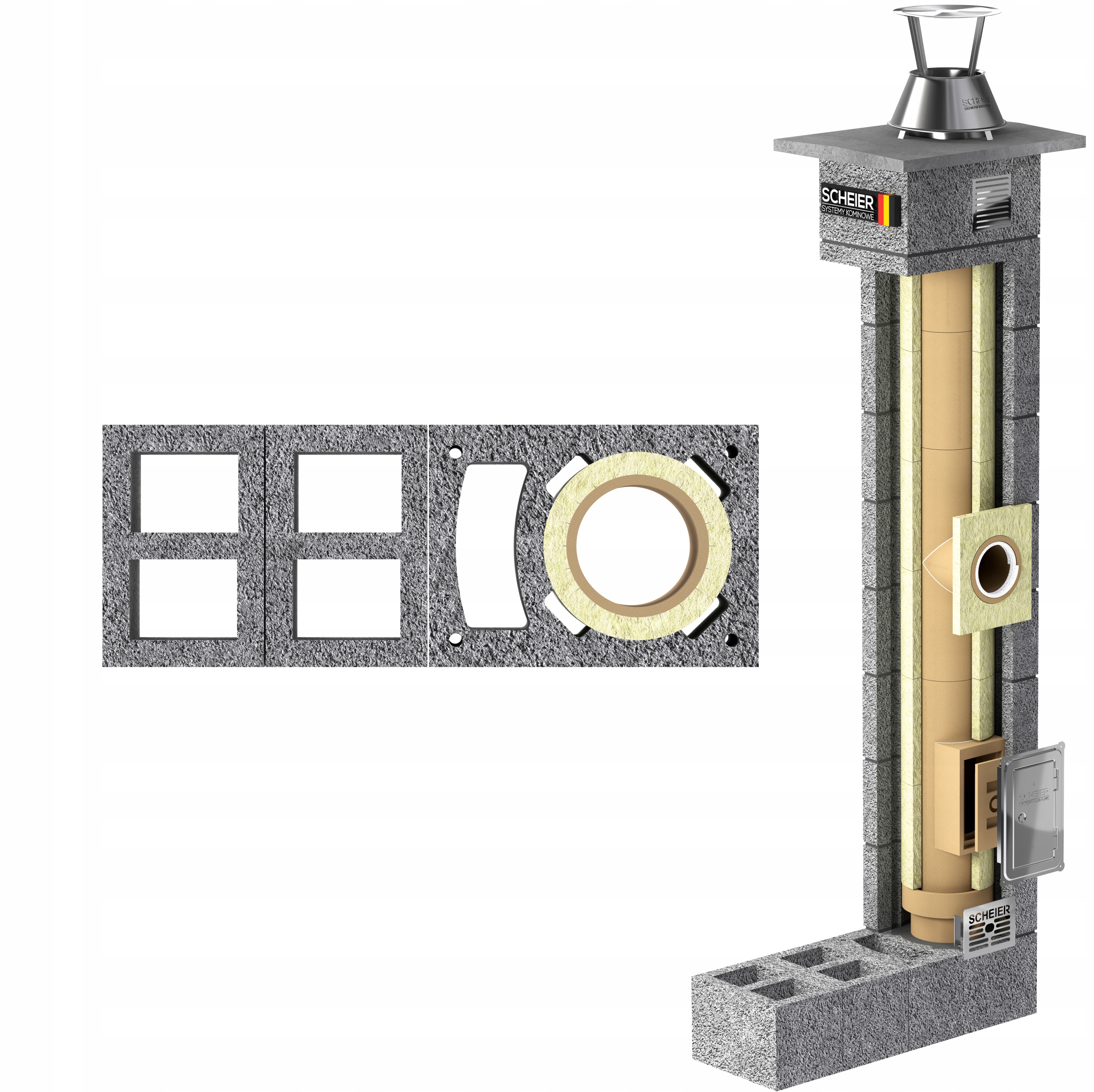 Keramický systémový komín fi 160 7 m kompletní sada komínového systému Max