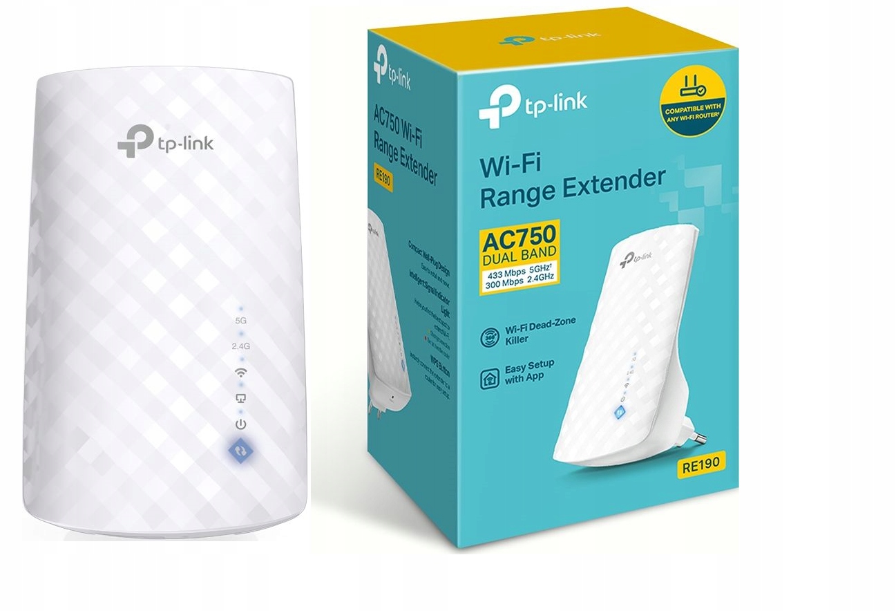 

Wzmacniacz Sygnału Zasięgu Wifi Tp-link RE190
