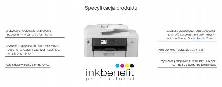 Brother drukarka MFC-J3540DW A3 duplex ADF WiFi Marka Brother