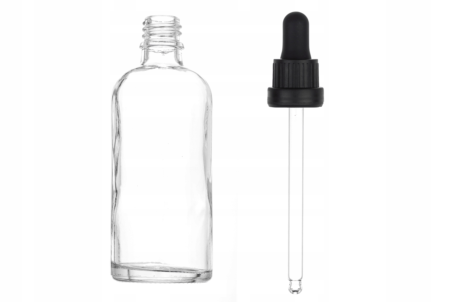 

Butelka szklana bezbarwna 100 ml z pipetą