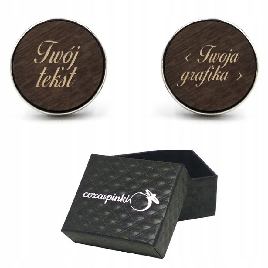 

Spinki do mankietów z grawerem Twój Tekst+ Grafika