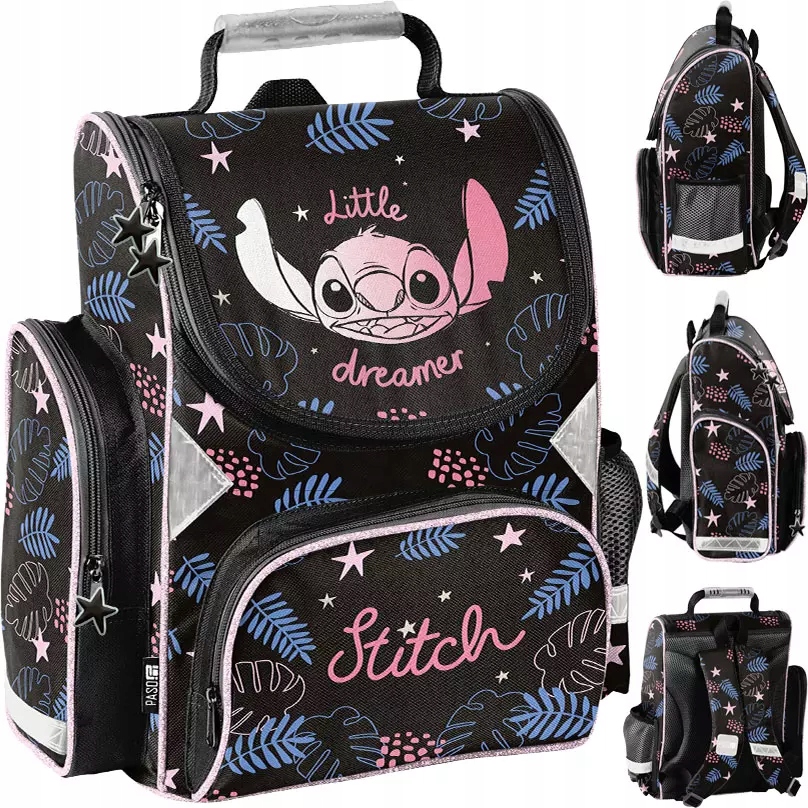 Tornister Szkolny Dla Dziewczynki Plecak Do 1 Klasy Stitch Stich Czarny