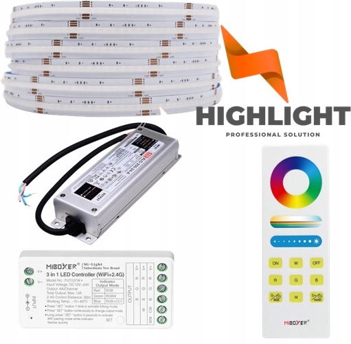 10m Sada Led Cob Rgbw IP65 CRI90 16W 24V Wi-Fi