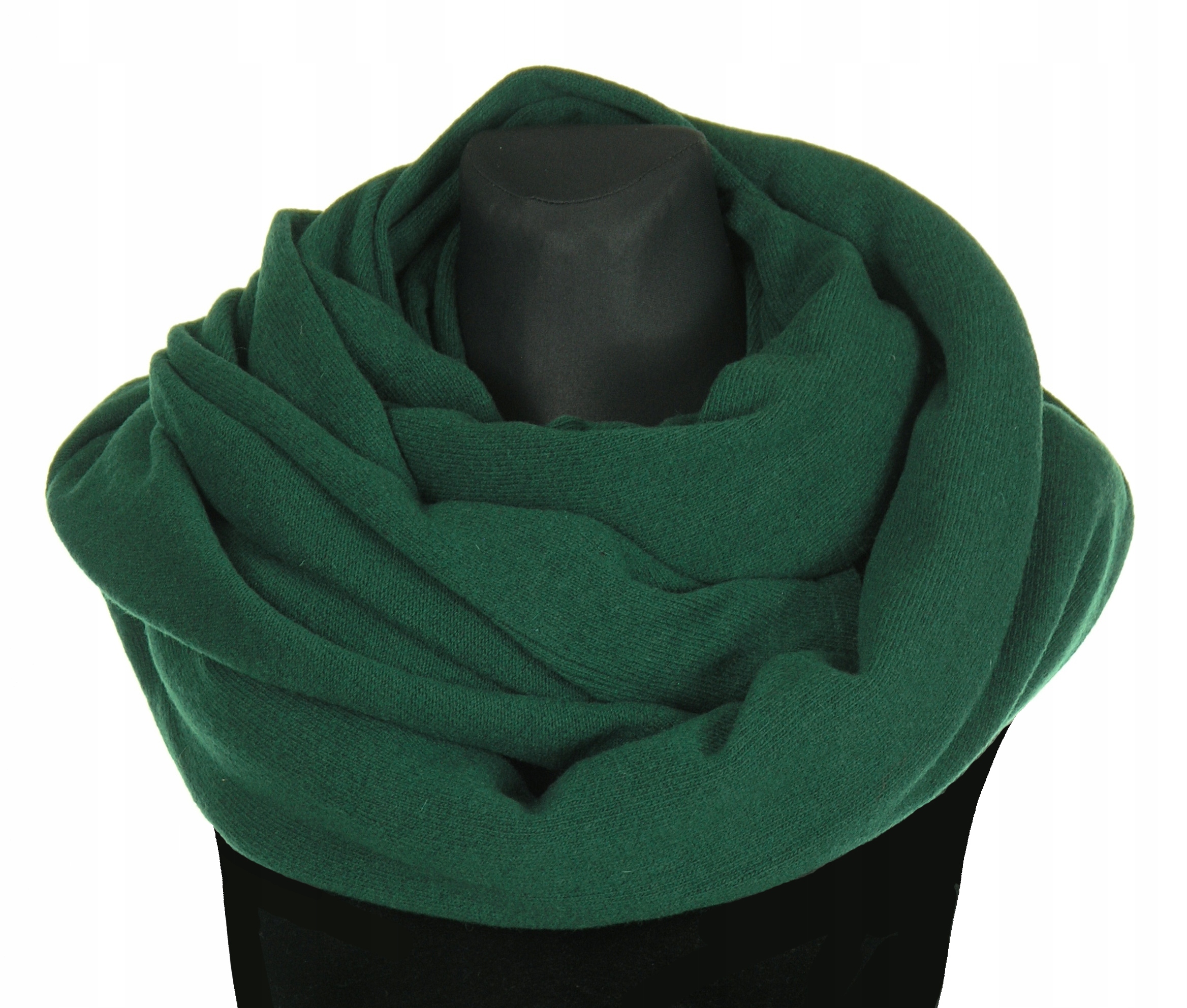 DUŻY SZAL Z WEŁNY JAGNIECEJ LAMBSWOOL 80% ZIELONY