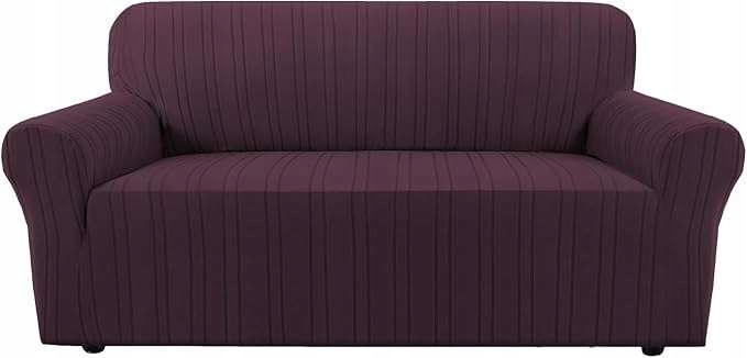 Potah na 3-místnou pohovku 185 x 215 cm Elastický s područkami Hnědý
