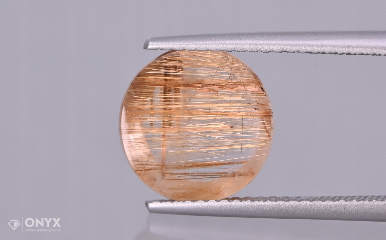 Křemen s rutilem dlaždice kulatá fi 10,5 mm