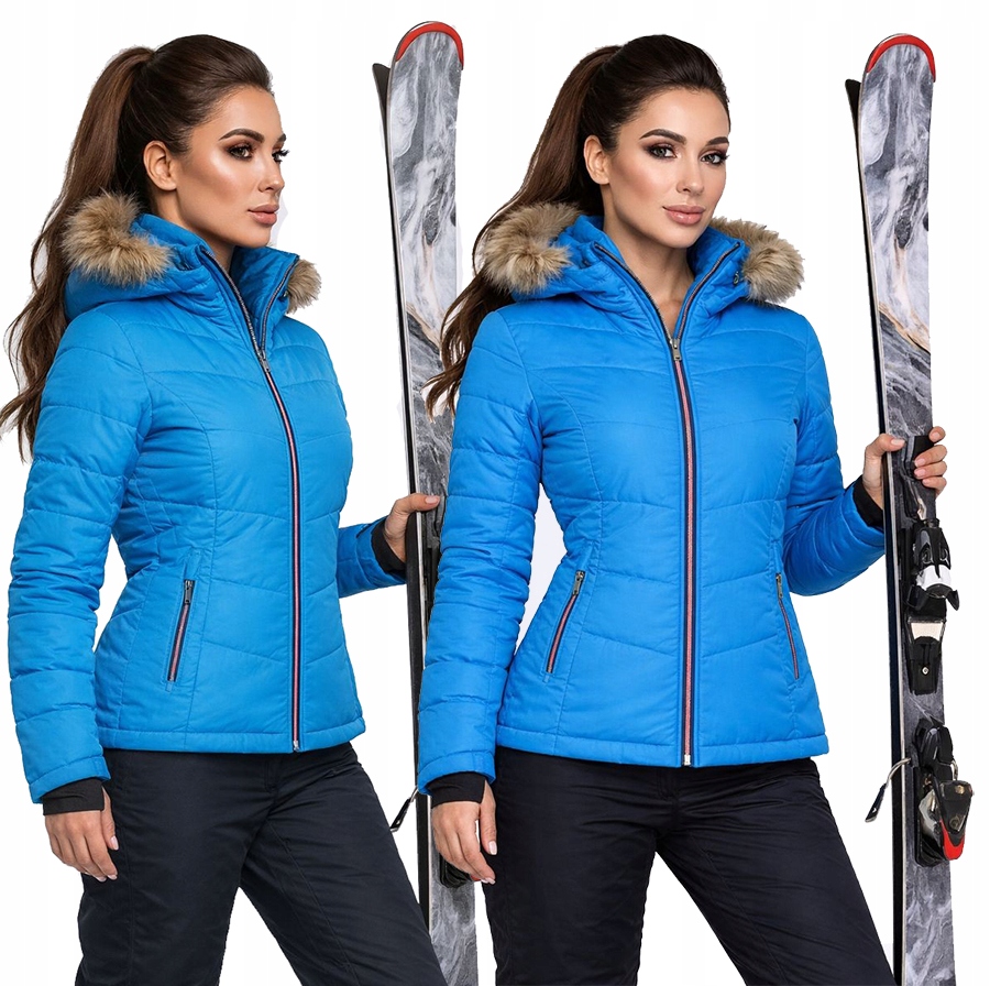 Damska Kurtka Zimowa Narciarska Klasyczna Membrana 20.000 Kaptur roz M