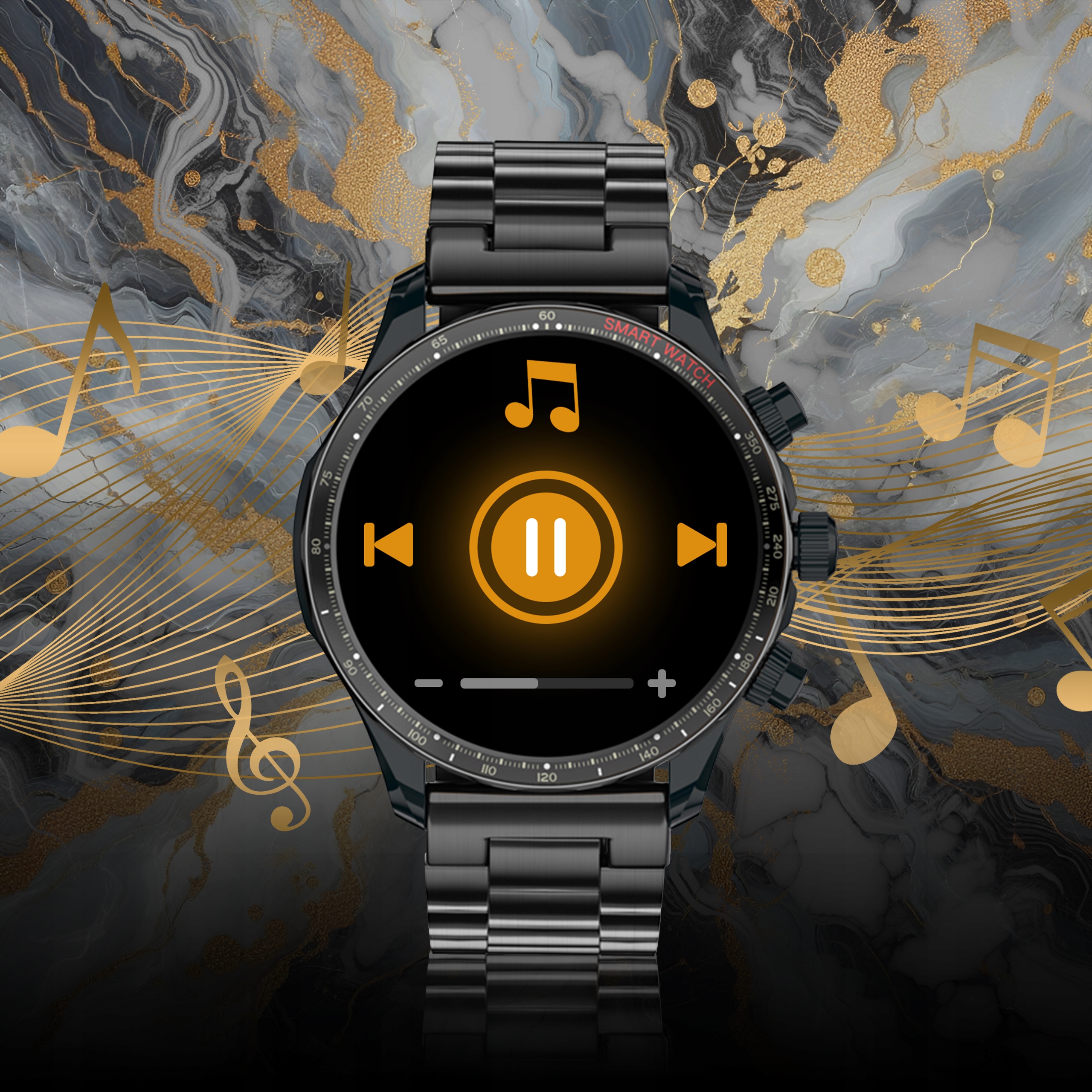 SMARTWATCH ZEGAREK MENU MĘSKI ROZMOWY POLSKIE SPORT AMOLED SMART WATCH Kolor czarny