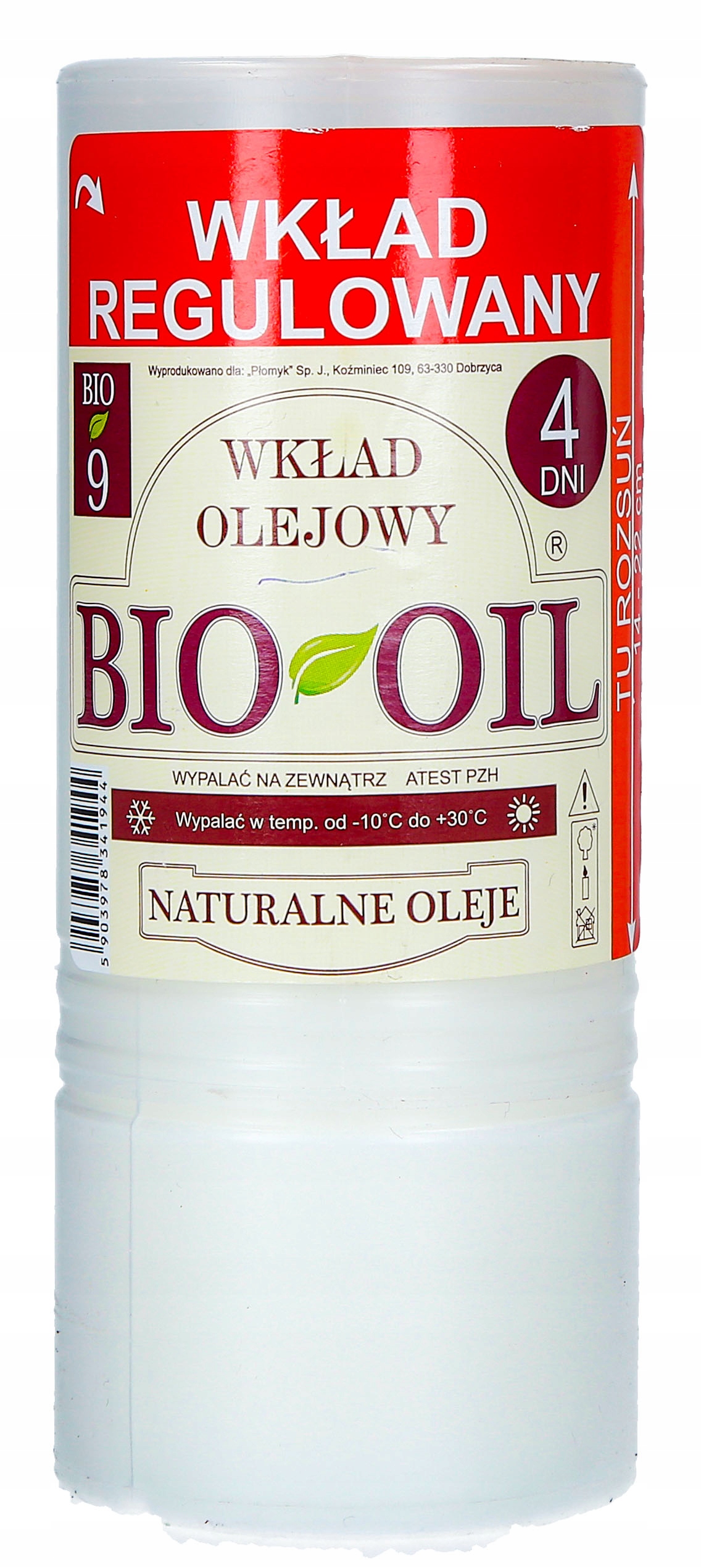 

Wkład olejowy do zniczy Płomyk 14 cm BIO9 4 Dni