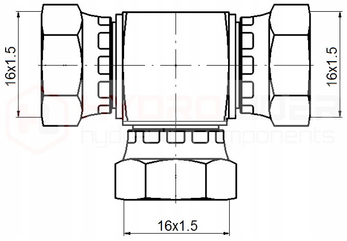 ZŁĄCZE TRÓJNIK AAA 3X M16x1.5 HYDROLIDER Numer katalogowy części A1.60.57.036