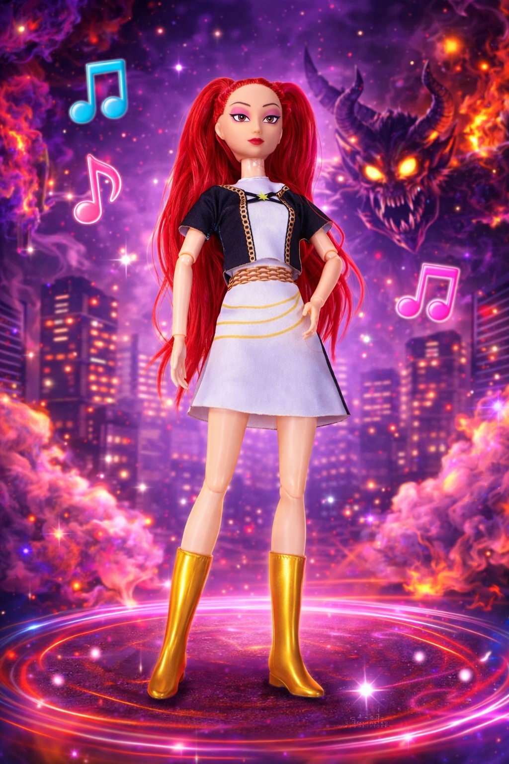 ZESTAW 3 LALEK ŚPIEWAJĄCYCH K-POP DEMON HUNTER RUMI MIRA ZOEY 30 CM PREZENT Marka bez marki