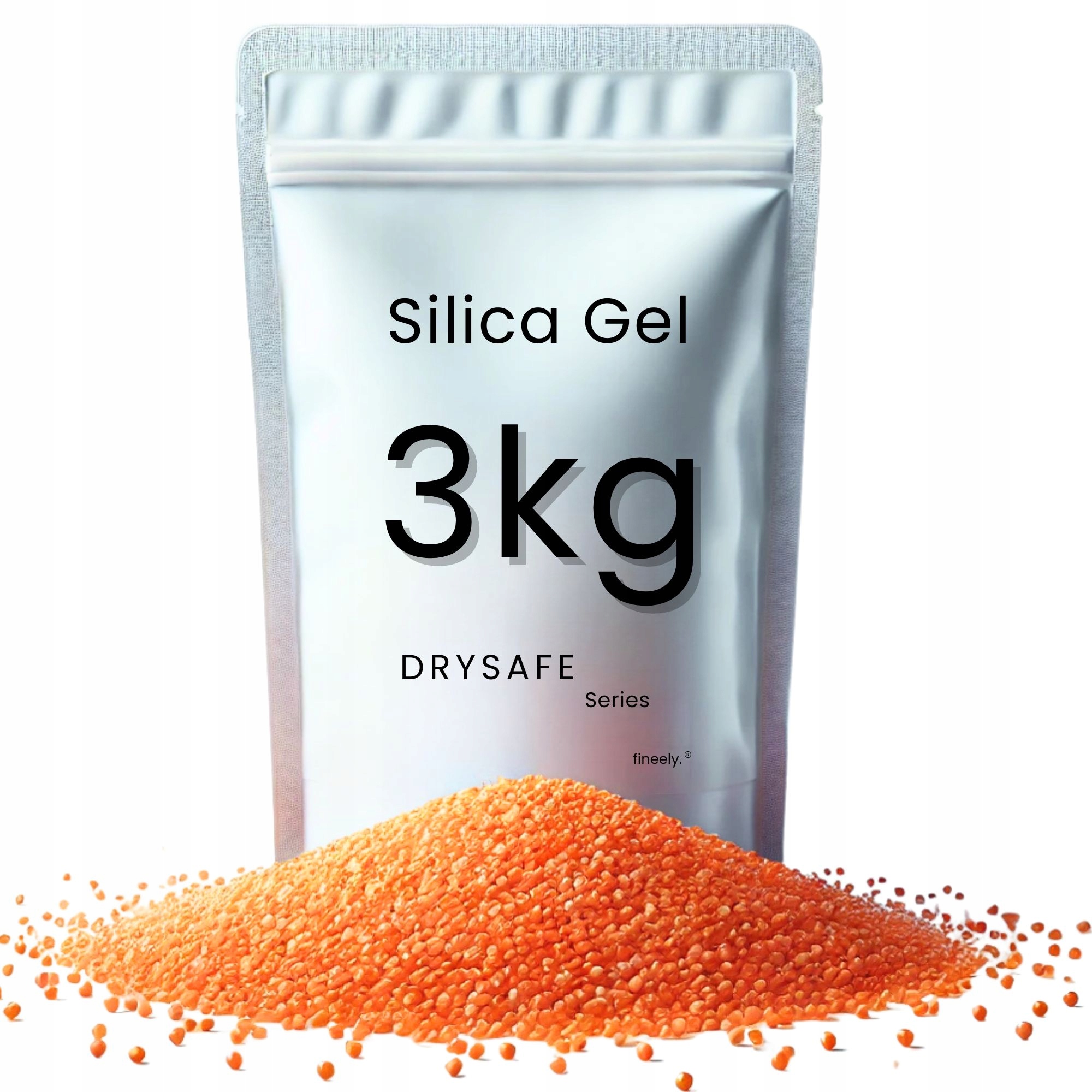 Silica Gel 3kg Oranžový gel, pohlcovač vlhkosti 3-5 mm