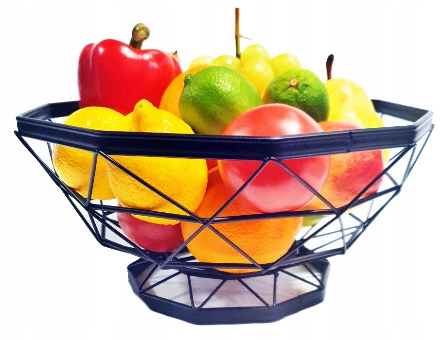 KOSZ NA OWOCE METALOWY KOSZYK CZARNY