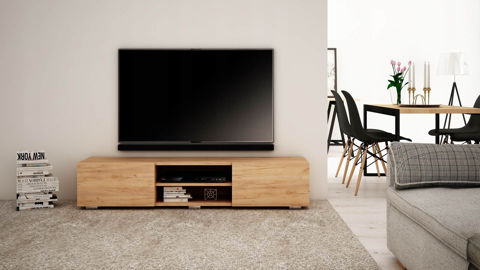 STOJĄCA SZAFKA RTV 140 CM CRAFT ZŁOTY/ POŁYSK/ MAT Kolekcja ROMA