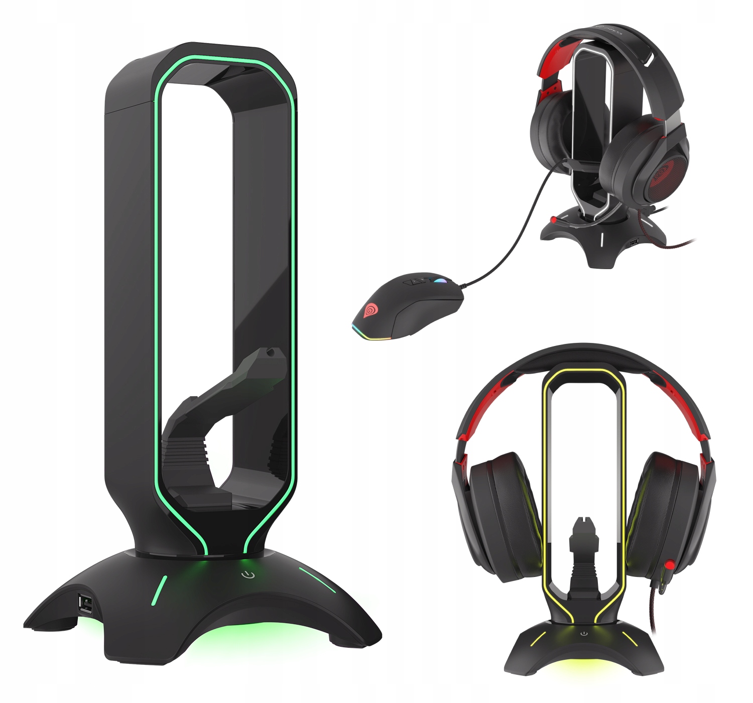 Mouse Bungee Genesis Vanad LED stojak na słuchawki