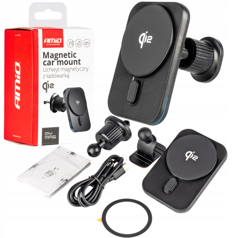 Indukční Nabíječka Magnetický Držák Do Auta Qi2 S Mřížkou Do Kokpitu