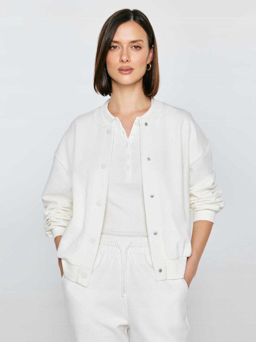 Big Star Bluza damska bomber biała Pixelina 100 XL