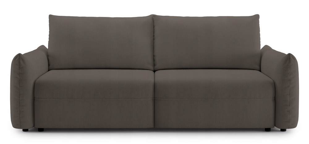 Rozkládací třímístná pohovka Theolla s úložným prostorem, hnědá šenilová barva