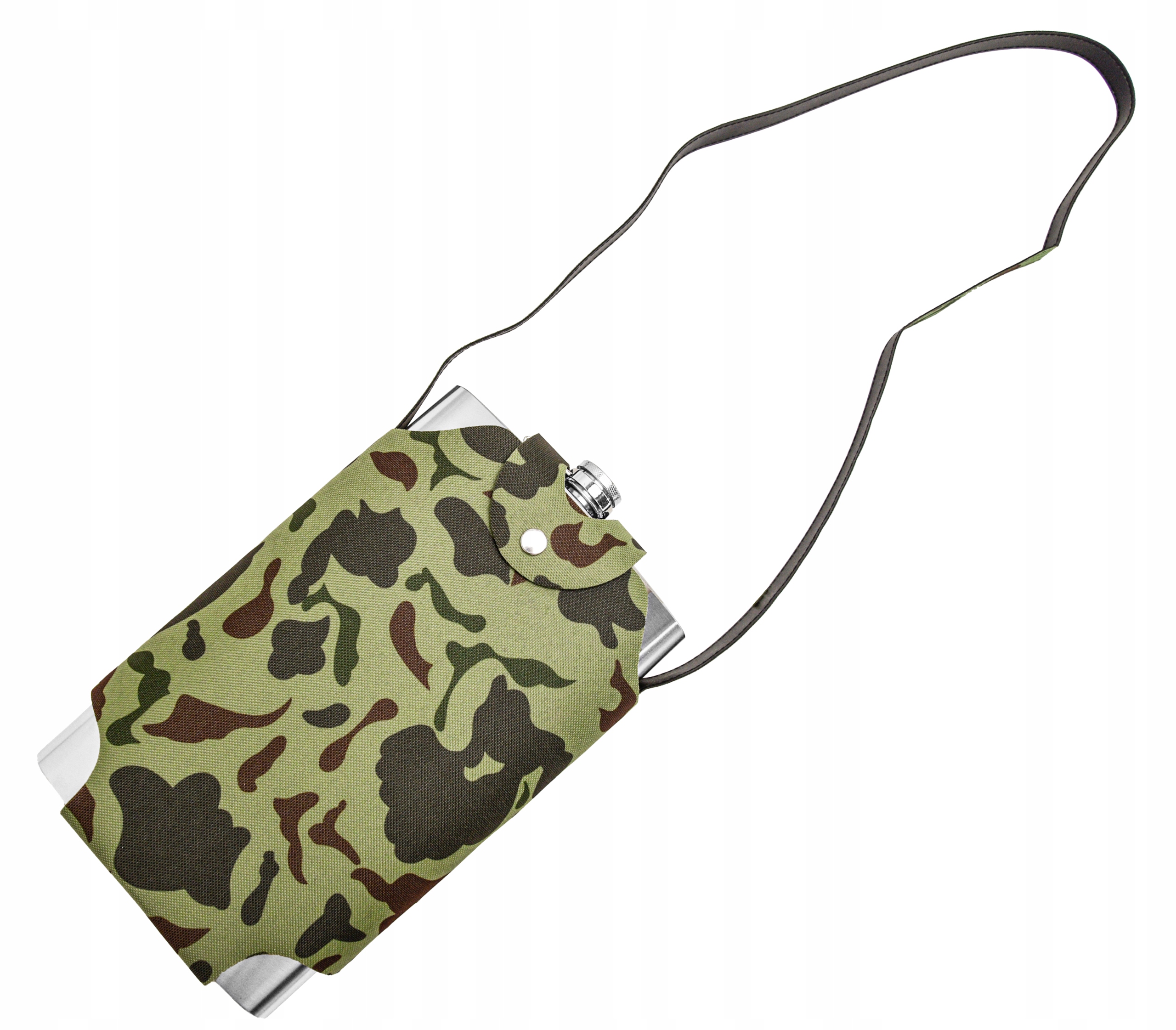 Placatka Velký Největší XXL 1,9 Litru Ocel Menážka Armáda Maskáčový Na Ryby