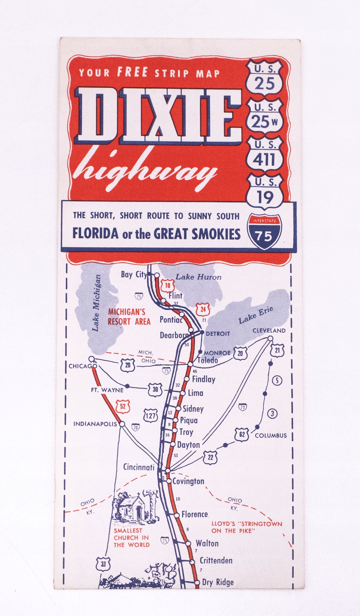 STARA MAPA PODRÓŻNICZA - USA, FLORYDA