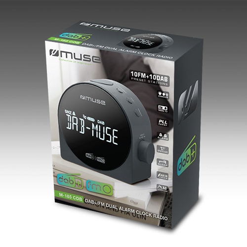 RADIOBUDZIK RADIO FM ALARM DAB+ MUSE M-185 CDB Kolor czarny