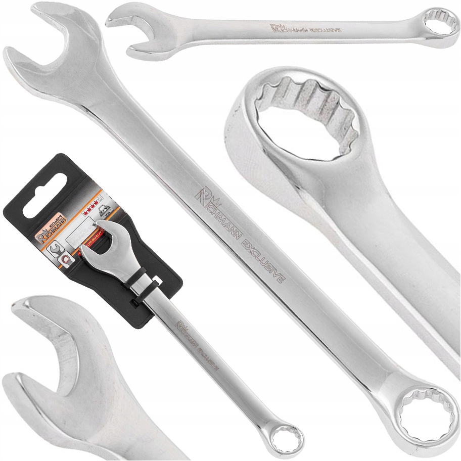 Klucz Płasko Oczkowy Chromowany Polerowany Premium Solidny Mocny Cr-v 23 MM