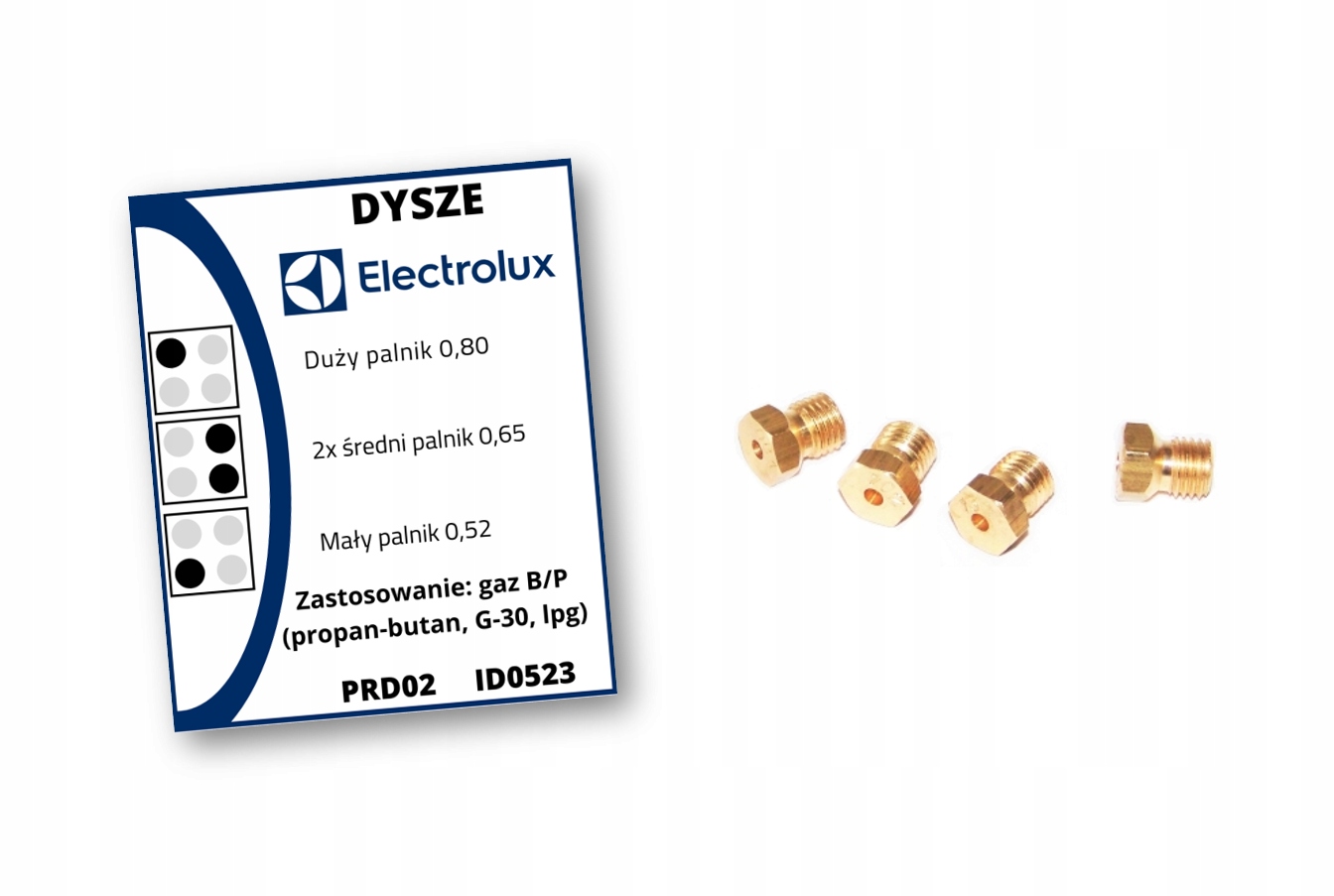 

Dysze do płyty na gaz propan-butan Electrolux